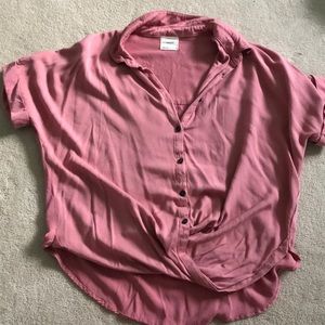 blush button up blouse
